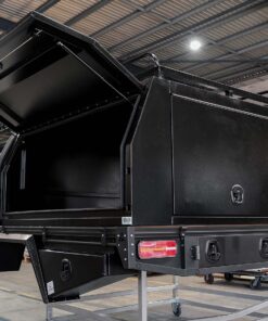 TRADIE ELITE FLAT PLATE DUAL CAB UTE TRAY & CANOPY COMBO PACKAGE BLACK POWDER-COATED - Image 3