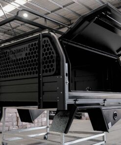 Alternative view of TRADIE ELITE FLAT PLATE DUAL CAB UTE TRAY & CANOPY COMBO PACKAGE BLACK POWDER-COATED