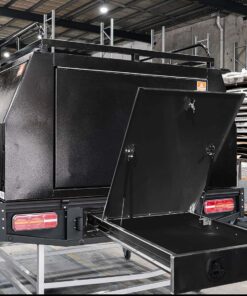 TRADIE ELITE FLAT PLATE DUAL CAB UTE TRAY & CANOPY COMBO PACKAGE BLACK POWDER-COATED - Image 4