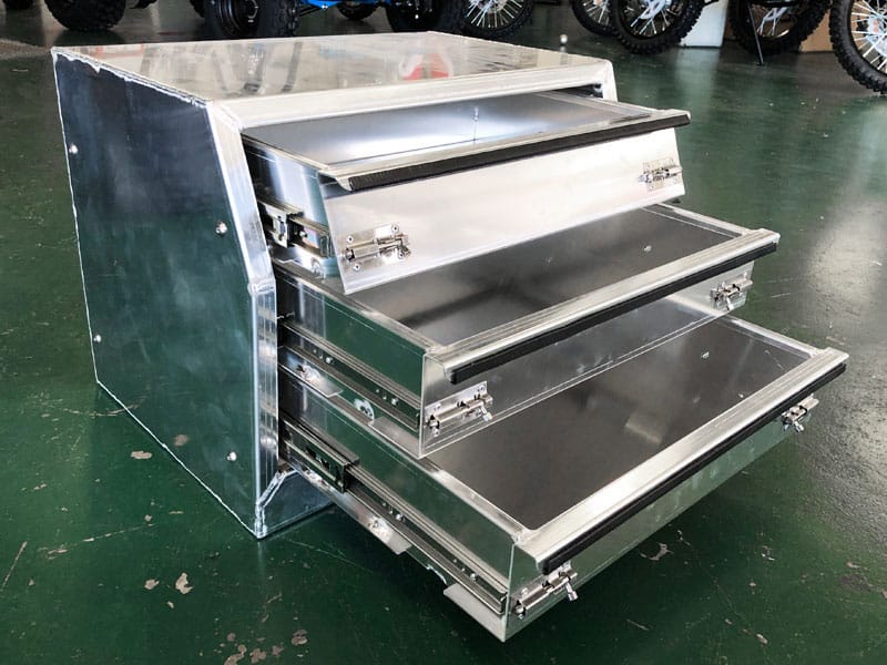 CD1 ALUMINIUM UTE CANOPY 3 DRAWERS TOOLBOX FOR SALE SLIDE-OUT DRAWERS (600MM X 430MM X 450MM) - Image 2
