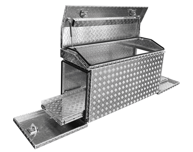 FG5 ALUMINIUM UTE TRAILER CAMPING CAMPER CARAVAN FRIDGE GENERATOR TOOLBOX FOR SALE (1410MM X 530MM X 750MM)