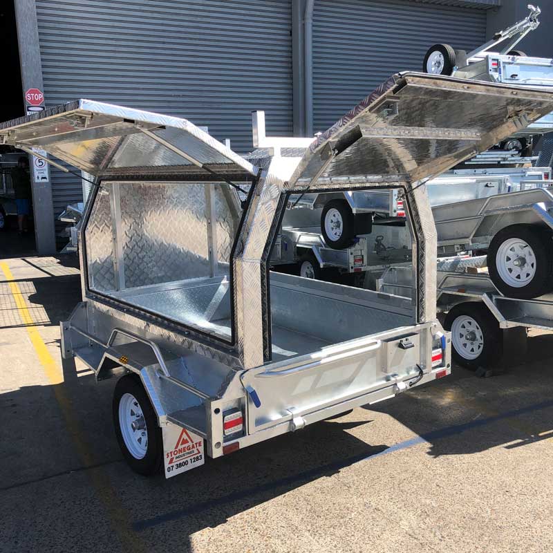 8×5 TRADESMAN / BUILDERS TRAILER FOR SALE (ALUMINIUM CANOPY) - Image 2