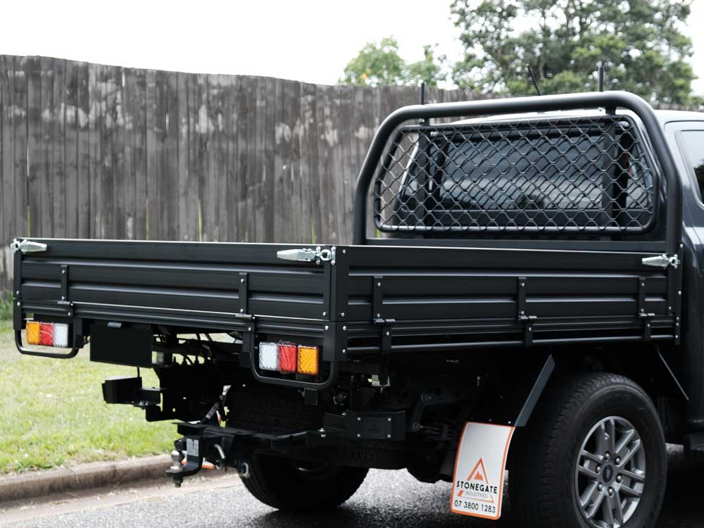 1650MM ALUMINIUM BLACK POWDER-COATED DUAL CAB UTE TRAY – SHORTENED - Image 2