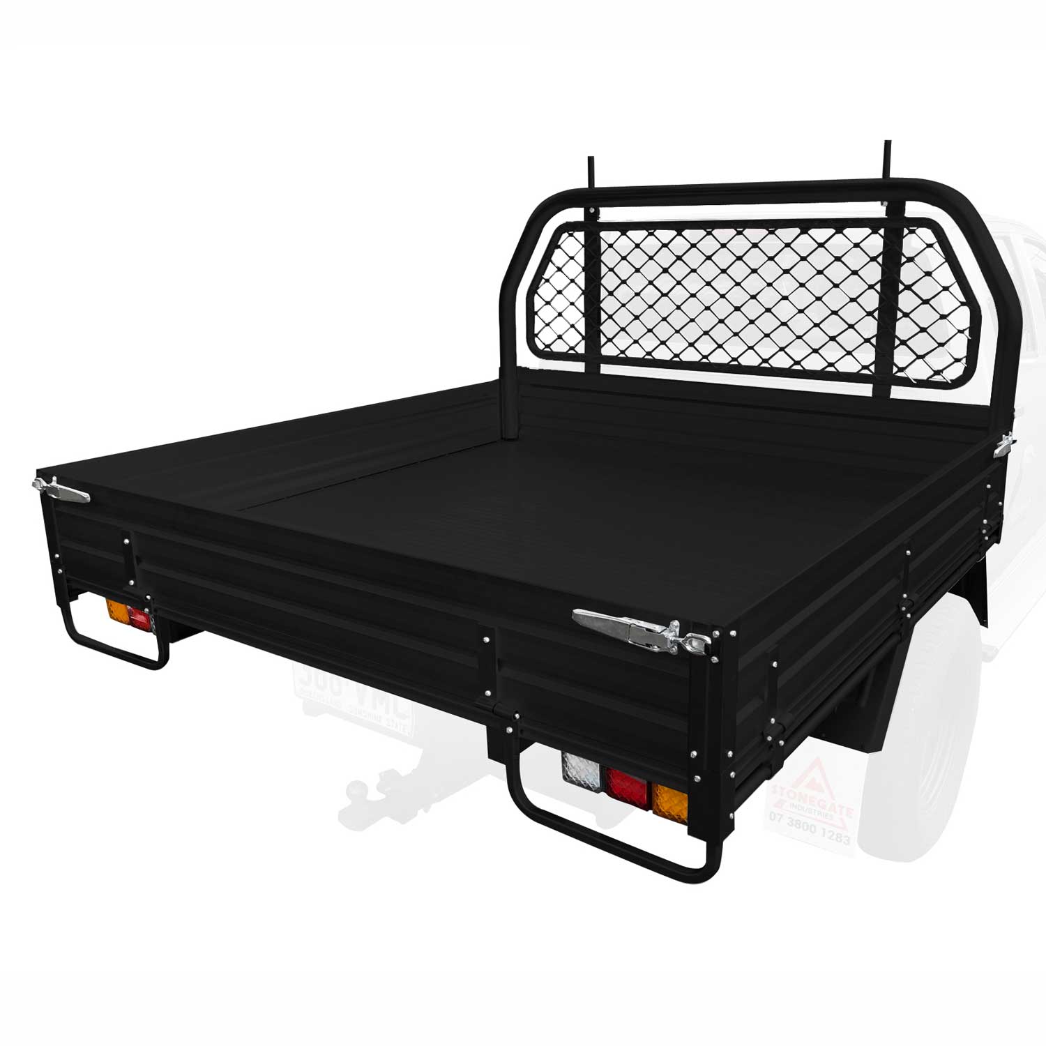 1650MM ALUMINIUM BLACK POWDER-COATED DUAL CAB UTE TRAY – SHORTENED
