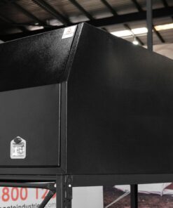Alternative view of (C4) 700MM ALUMINUM HALF CANOPY – BLACK POWDER-COATED