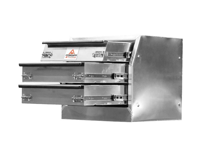 CD1 ALUMINIUM UTE CANOPY 3 DRAWERS TOOLBOX FOR SALE SLIDE-OUT DRAWERS (600MM X 430MM X 450MM)