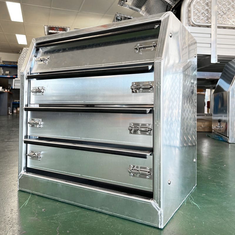 CD2 ALUMINIUM UTE CANOPY 4 DRAWERS TOOLBOX FOR SALE SLIDE-OUT DRAWERS (600MM X 430MM X 620MM) - Image 2
