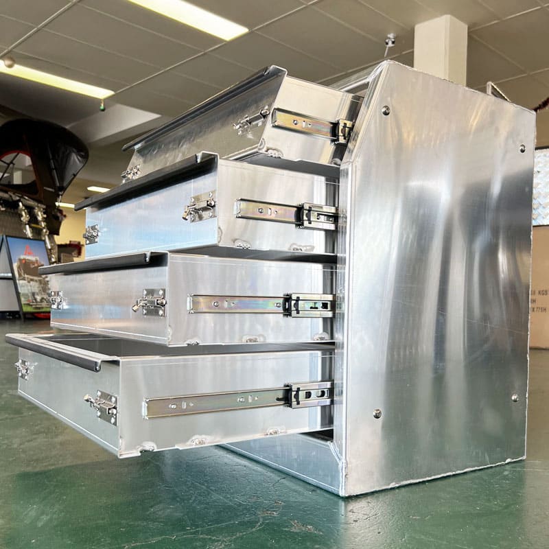 CD2 ALUMINIUM UTE CANOPY 4 DRAWERS TOOLBOX FOR SALE SLIDE-OUT DRAWERS (600MM X 430MM X 620MM) - Image 3