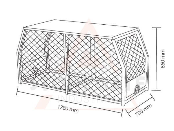 (DC1) 700MM ALUMINIUM DOG BOX – FULL MESH - Image 10