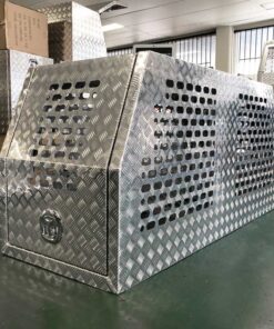 (DC3) 700MM ALUMINIUM DOG BOX – CHECKER PLATE - Image 3