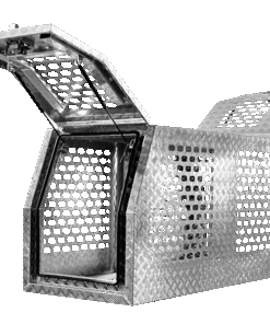 (DC3) 700MM ALUMINIUM DOG BOX – CHECKER PLATE