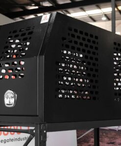 Alternative view of (DC5) 700MM ALUMINIUM DOG BOX – BLACK POWDER-COATED