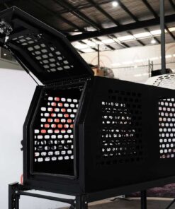 (DC5) 700MM ALUMINIUM DOG BOX – BLACK POWDER-COATED - Image 3