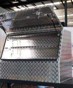 F3 ALUMINIUM 3/4 HALF SIDE OPENING UTE TOOLBOX FOR SALE WITH ADJUSTABLE SHELF (1200MM X 600MM X 850MM) - Image 4