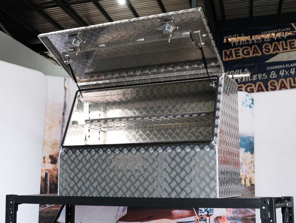 F3 ALUMINIUM 3/4 HALF SIDE OPENING UTE TOOLBOX FOR SALE WITH ADJUSTABLE SHELF (1200MM X 600MM X 850MM) - Image 5