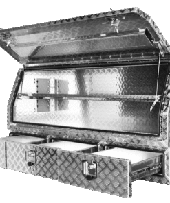 F5 ALUMINIUM 3/4 HALF SIDE OPENING DOOR TOOLBOX WITH 3 SLIDE-OUT DRAWERS (1700MM X 600MM X 850MM)