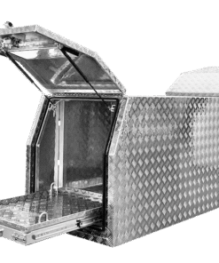(FG4) 700MM ALUMINIUM HALF FRIDGE BOX HALF CANOPY – CHECKER PLATE
