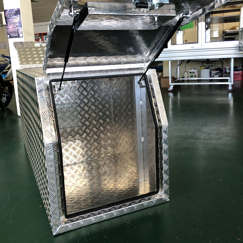 (FG4) 700MM ALUMINIUM HALF FRIDGE BOX HALF CANOPY – CHECKER PLATE - Image 11