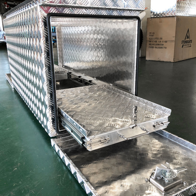 FG5 ALUMINIUM UTE TRAILER CAMPING CAMPER CARAVAN FRIDGE GENERATOR TOOLBOX FOR SALE (1410MM X 530MM X 750MM) - Image 3