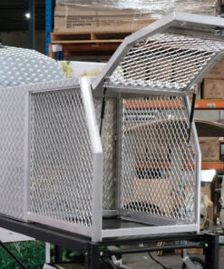 (DC2) 700MM ALUMINIUM HALF DOG BOX HALF CANOPY – CHECKER PLATE - Image 3
