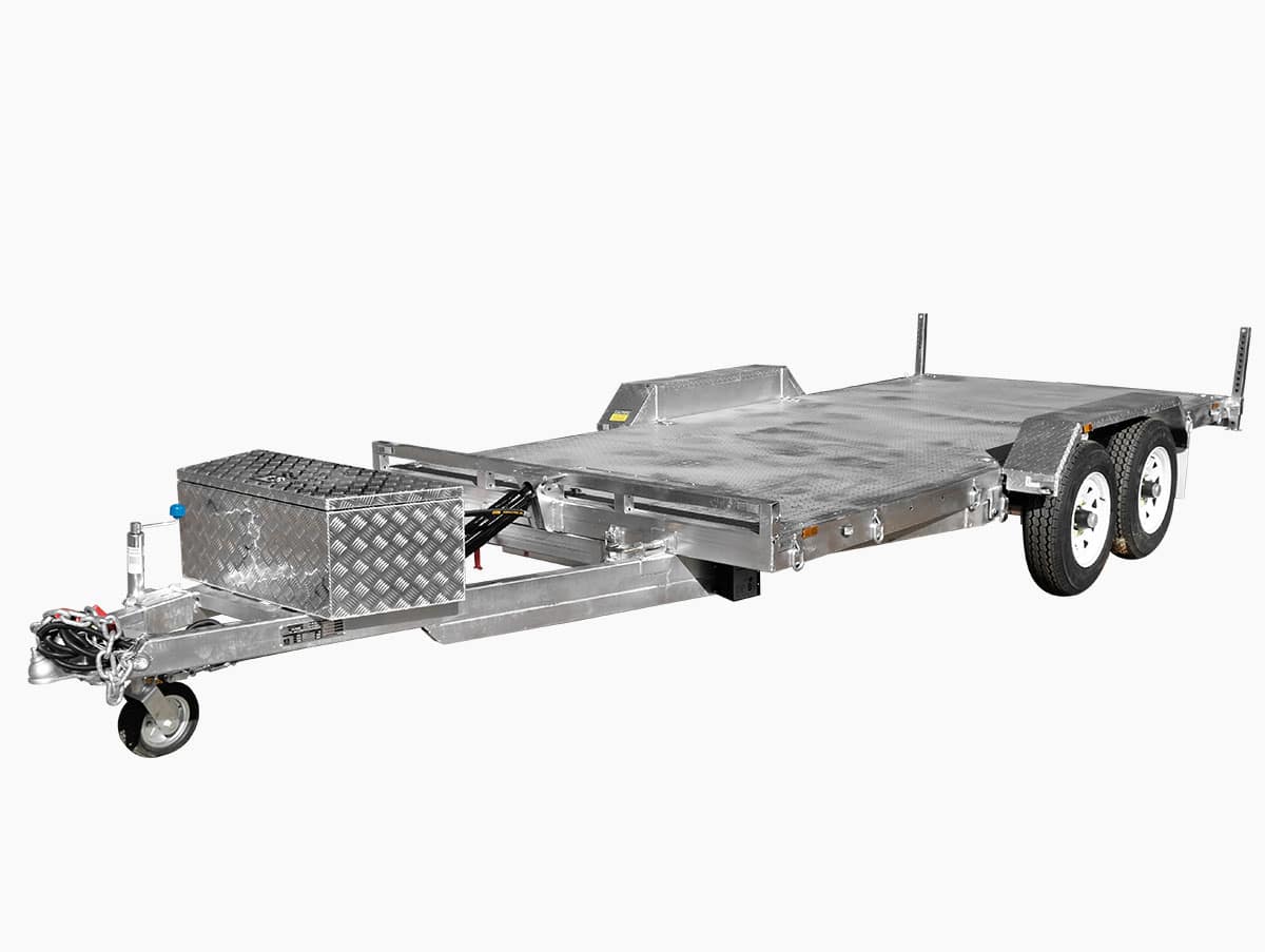 16×6.6 HYDRAULIC TILT CAR TRAILER FOR SALE (3000KG ATM)