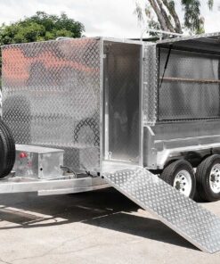 HYDRAULIC GARDENING MOWER TRAILER WITH 8×5 TILT TRAY & FRONT MOWER BOX - Image 9