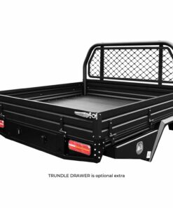 1650MM BLACK POWDER-COATED DUAL CAB UTE TRAY PREMIUM KIT (WITH UNDERTRAY TOOLBOXES, MUD GUARDS)