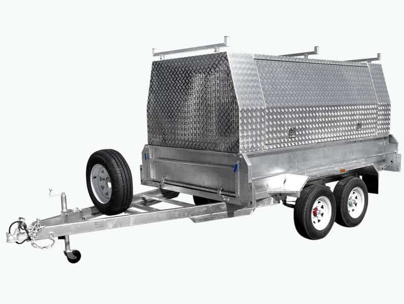 10×5 TANDEM BUILDERS / TRADESMAN TRAILER FOR SALE (ALUMINIUM CANOPY)
