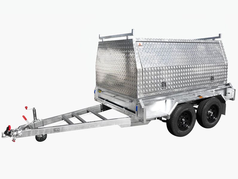 8×5 TANDEM TRADESMAN / BUILDERS TRAILER FOR SALE (ALUMINIUM CANOPY)