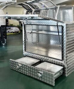 TK2 FULL SIDE OPENING DOOR TRUCK BOX FOR SALE WITH 2 SLIDE-OUT DRAWERS (1400MM X 600MM X 1200MM) - Image 3