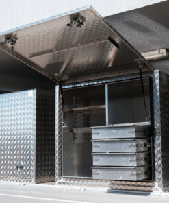 Alternative view of TK3 FULL SIDE OPENING DOOR TRUCK BOX FOR SALE WITH 4 BUILT-IN DRAWERS (1400MM X 600MM X 1200MM)