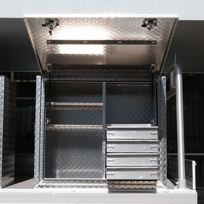 TK3 FULL SIDE OPENING DOOR TRUCK BOX FOR SALE WITH 4 BUILT-IN DRAWERS (1400MM X 600MM X 1200MM) - Image 5