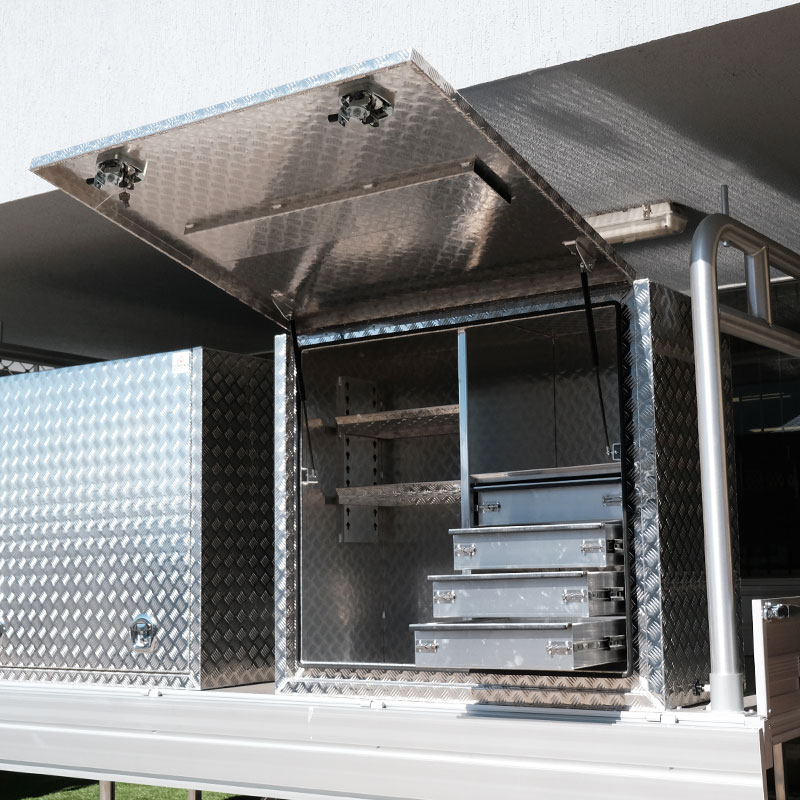 TK3 FULL SIDE OPENING DOOR TRUCK BOX FOR SALE WITH 4 BUILT-IN DRAWERS (1400MM X 600MM X 1200MM) - Image 6