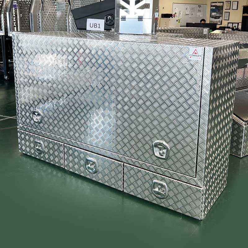 TK5 FULL SIDE OPENING DOOR TRUCK BOX FOR SALE WITH 3 SLIDE-OUT DRAWERS (1900MM X 600MM X 1200MM) - Image 2