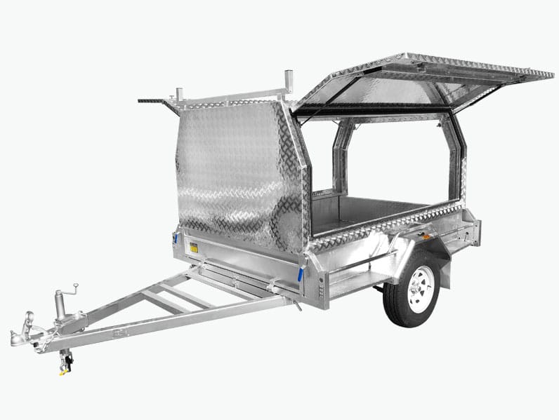 6×4 TRADESMAN / BUILDERS TRAILER FOR SALE (ALUMINIUM CANOPY)