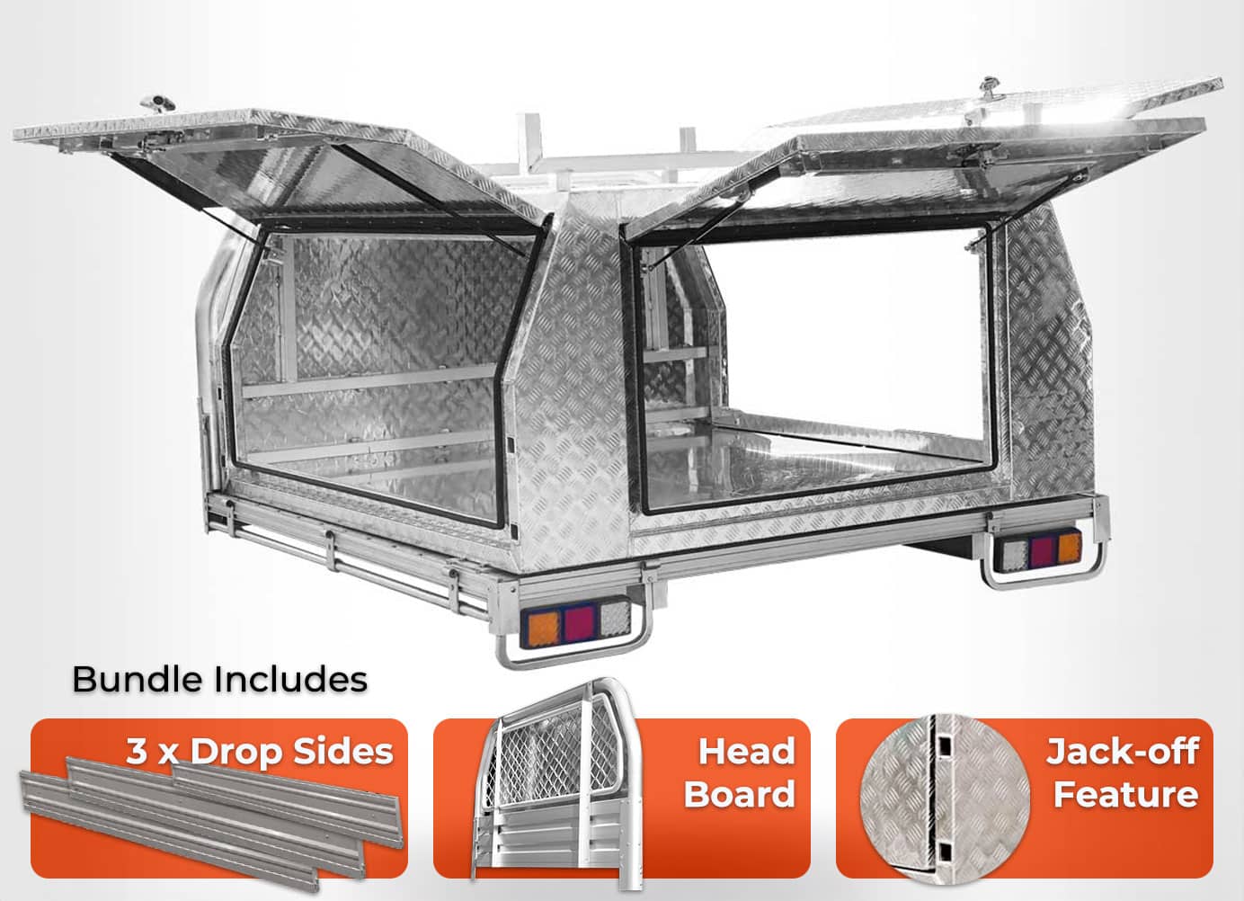 COMMERCIAL DUAL CAB ALUMINIUM UTE TRAY & CANOPY BUNDLE FOR SALE