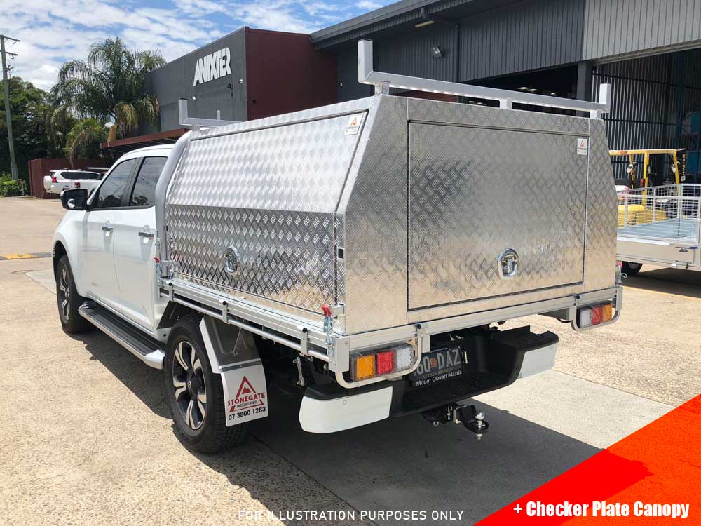 1650MM ALUMINIUM BLACK POWDER-COATED DUAL CAB UTE TRAY – SHORTENED - Image 14