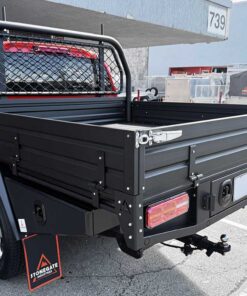 2400MM BLACK POWDER-COATED SINGLE CAB UTE TRAY PREMIUM KIT (WITH UNDERTRAY TOOLBOXES, MUD GUARDS) - Image 11