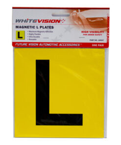 MAGNETIC L PLATES - Black L on Yellow Background