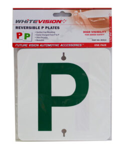 REVERSIBLE P PLATES - Green P on White / Red P on White Suction Cup Mounting
